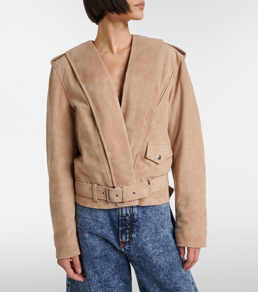 Suede biker jacket | Alaïa