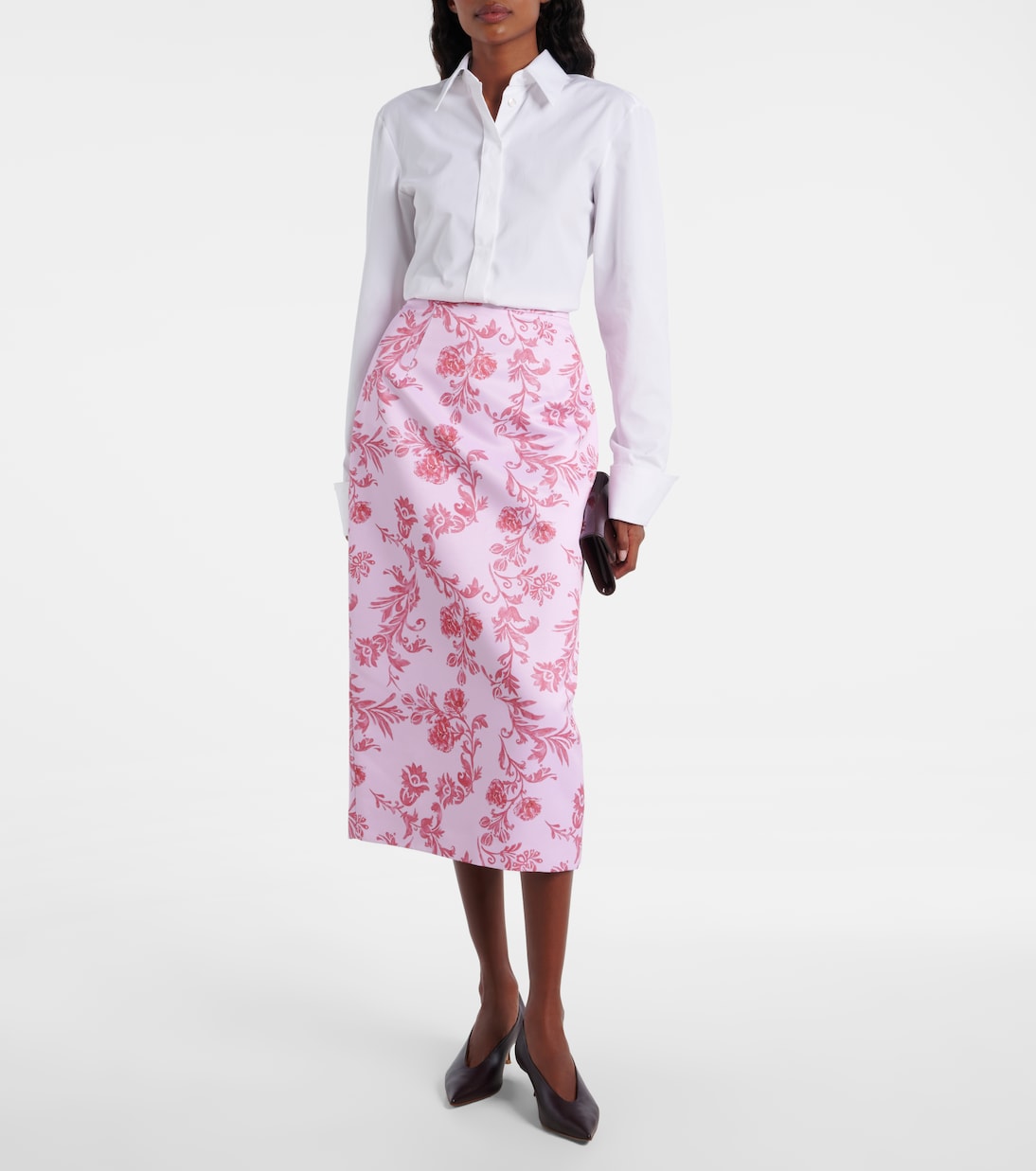 Lorelei floral taffeta faille pencil skirt | Emilia Wickstead