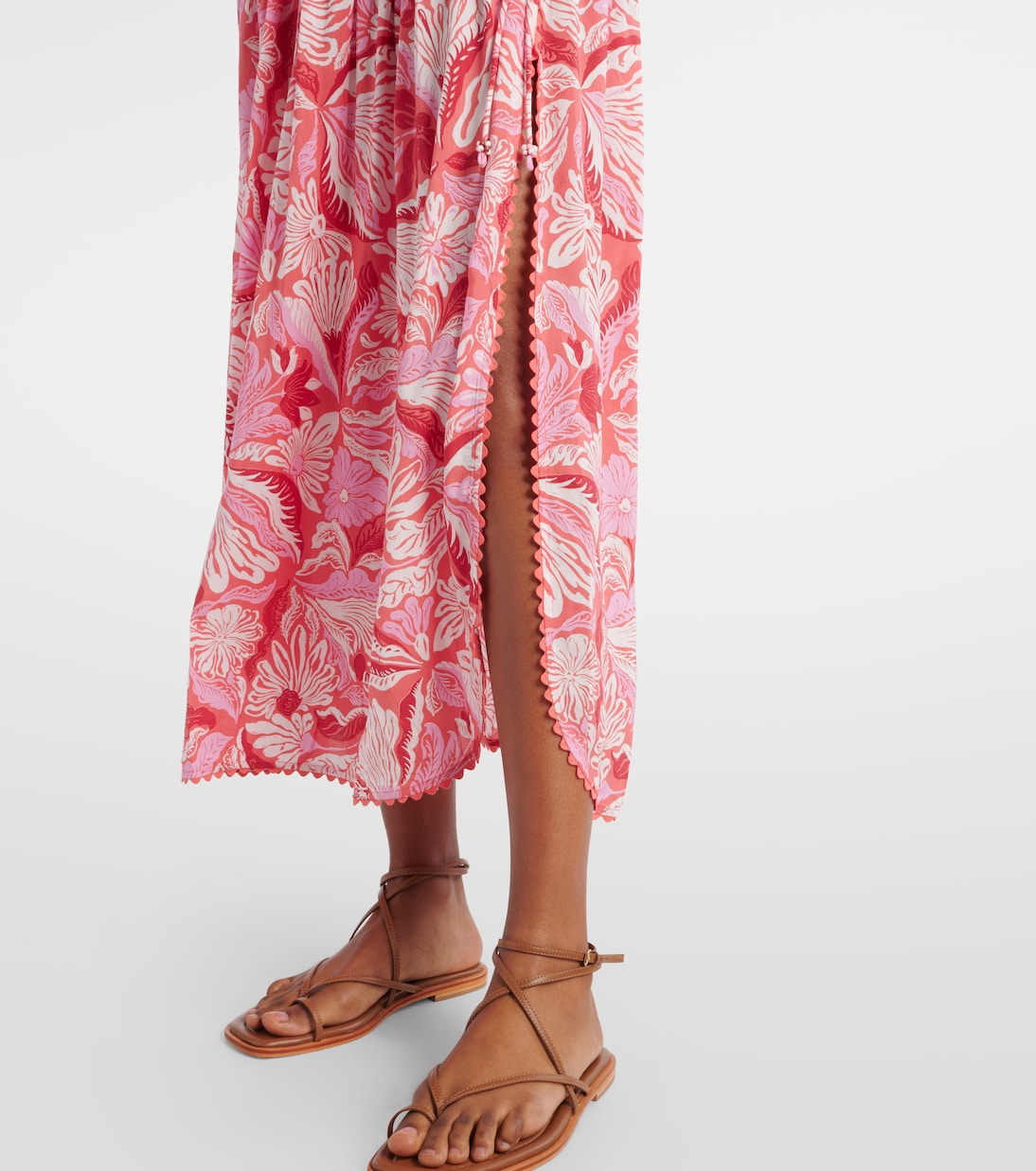 Falda midi Carla plisada estampada | Poupette St Barth
