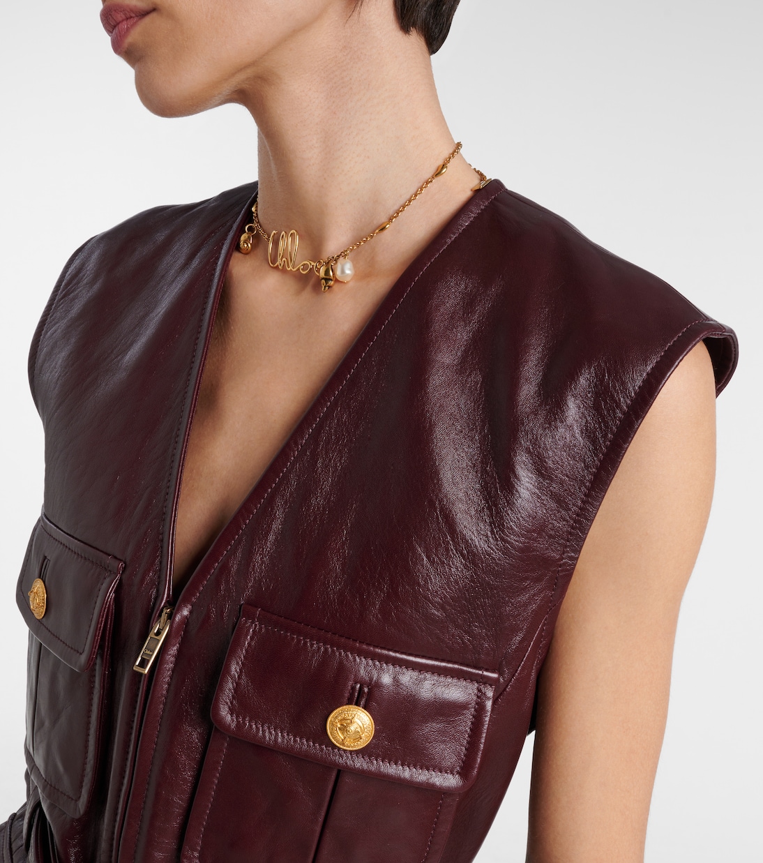 Gilet in pelle con cintura | Chloé