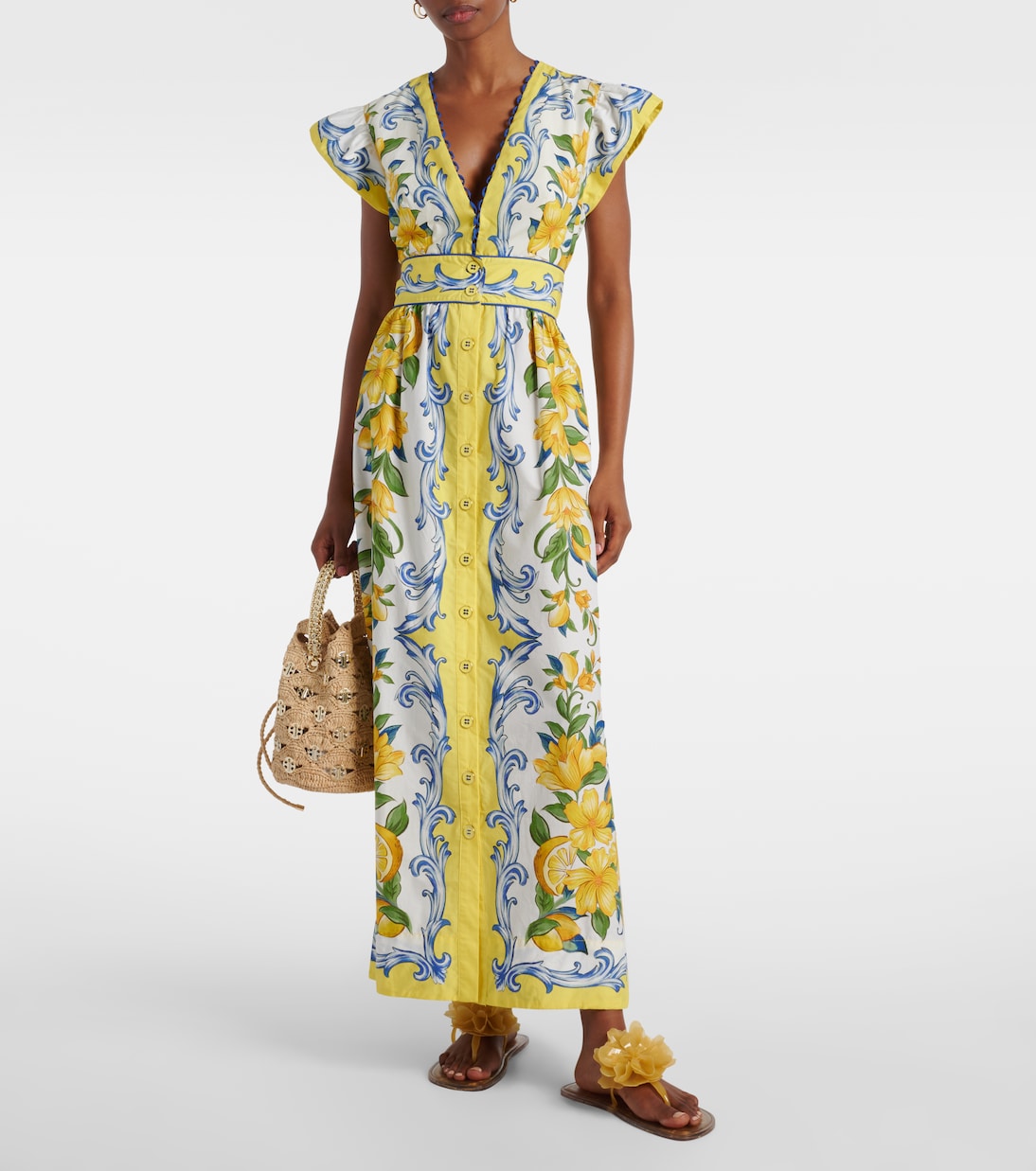 Robe midi imprimée en coton | Farm Rio