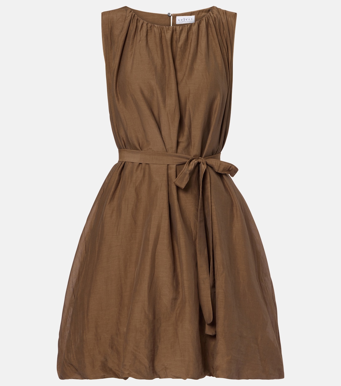Margot cotton and silk voile minidress | Velvet