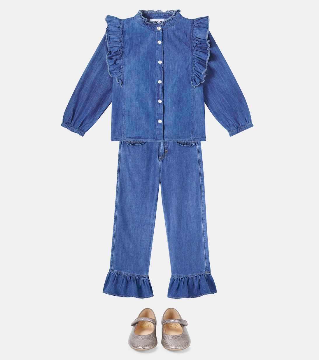 Amara ruffled straight jeans | Molo