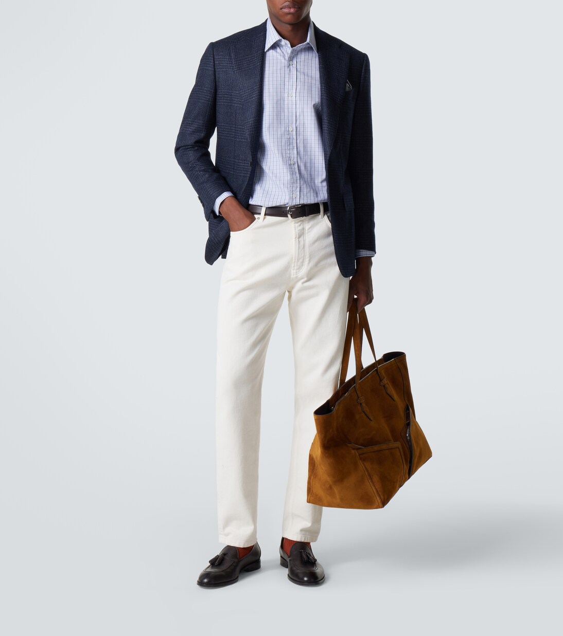 Blazer en laine et soie à carreaux | Thom Sweeney