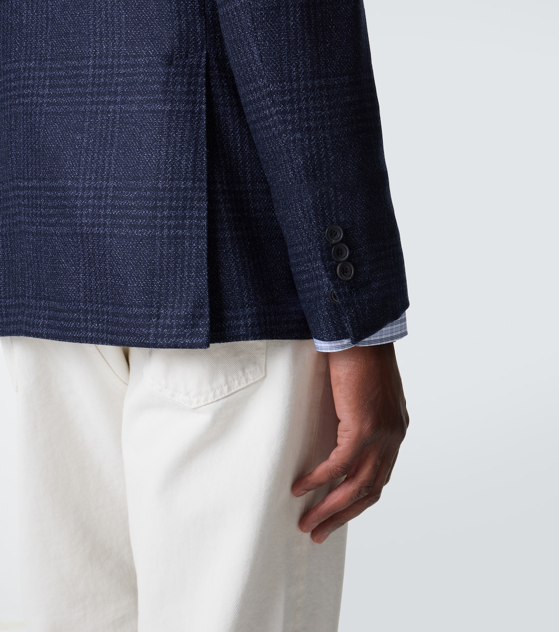 Blazer en laine et soie à carreaux | Thom Sweeney