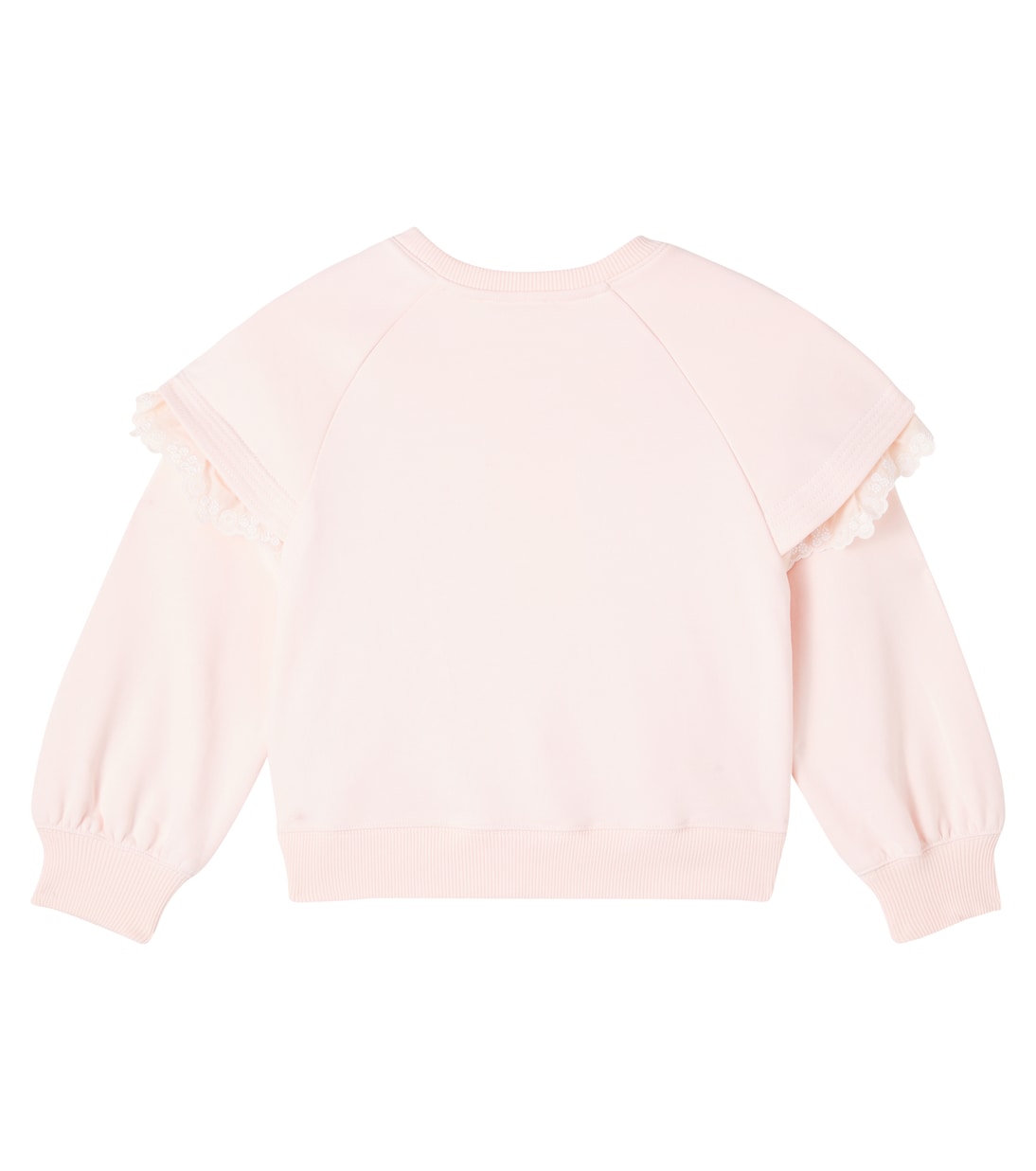 Sweat-shirt en coton et dentelle | Chloé Kids