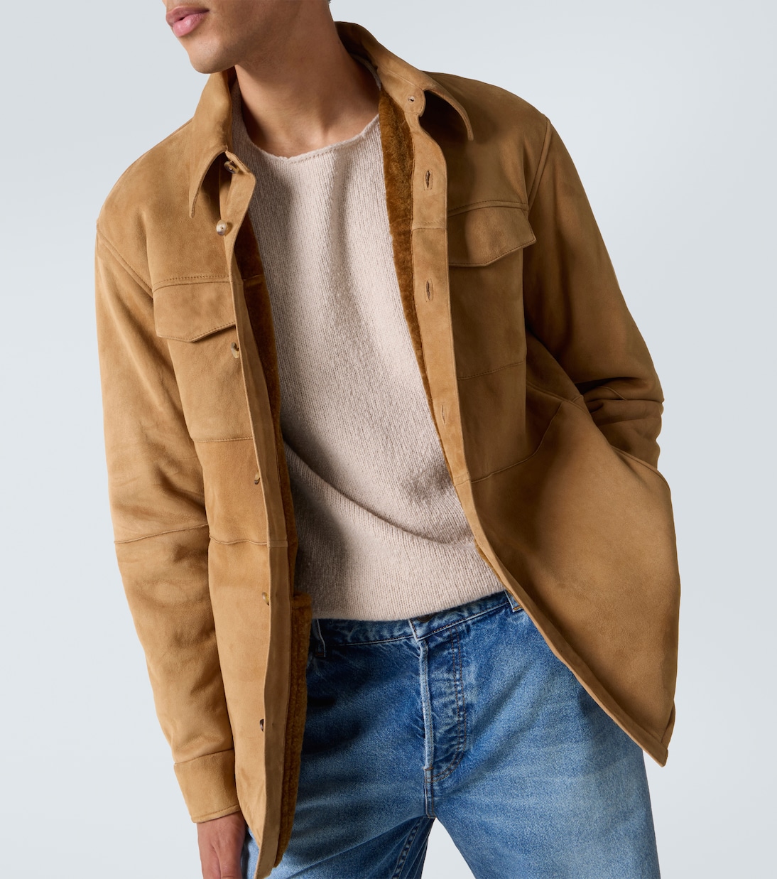 Veste Bento en daim et shearling | The Row