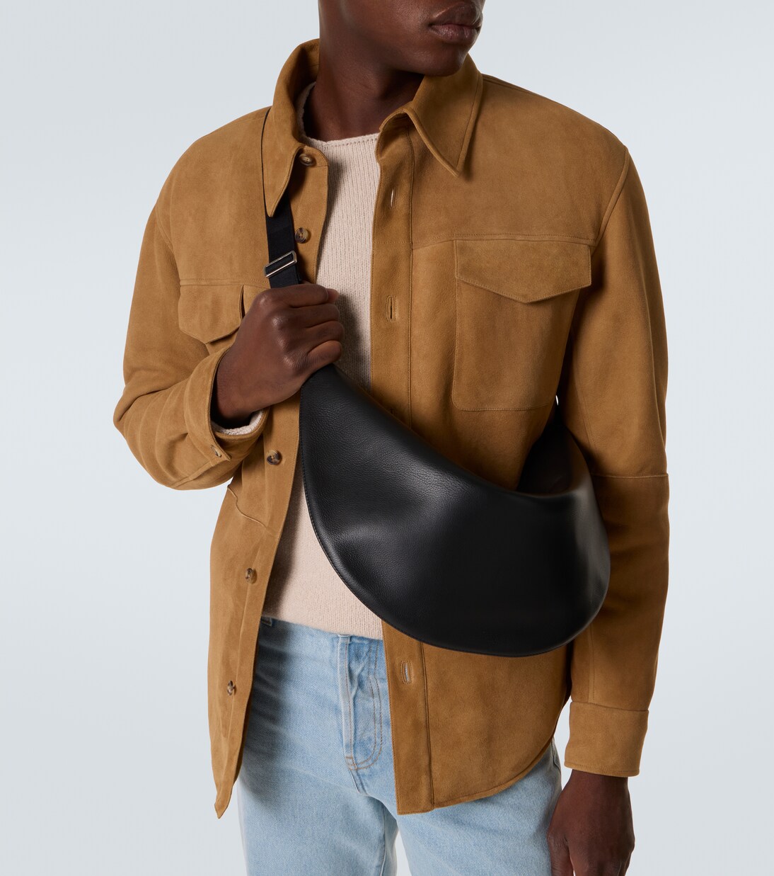 Sac à bandoulière Crescent en cuir | The Row