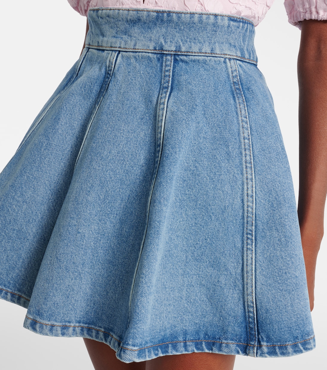 Pleated denim miniskirt | Rotate