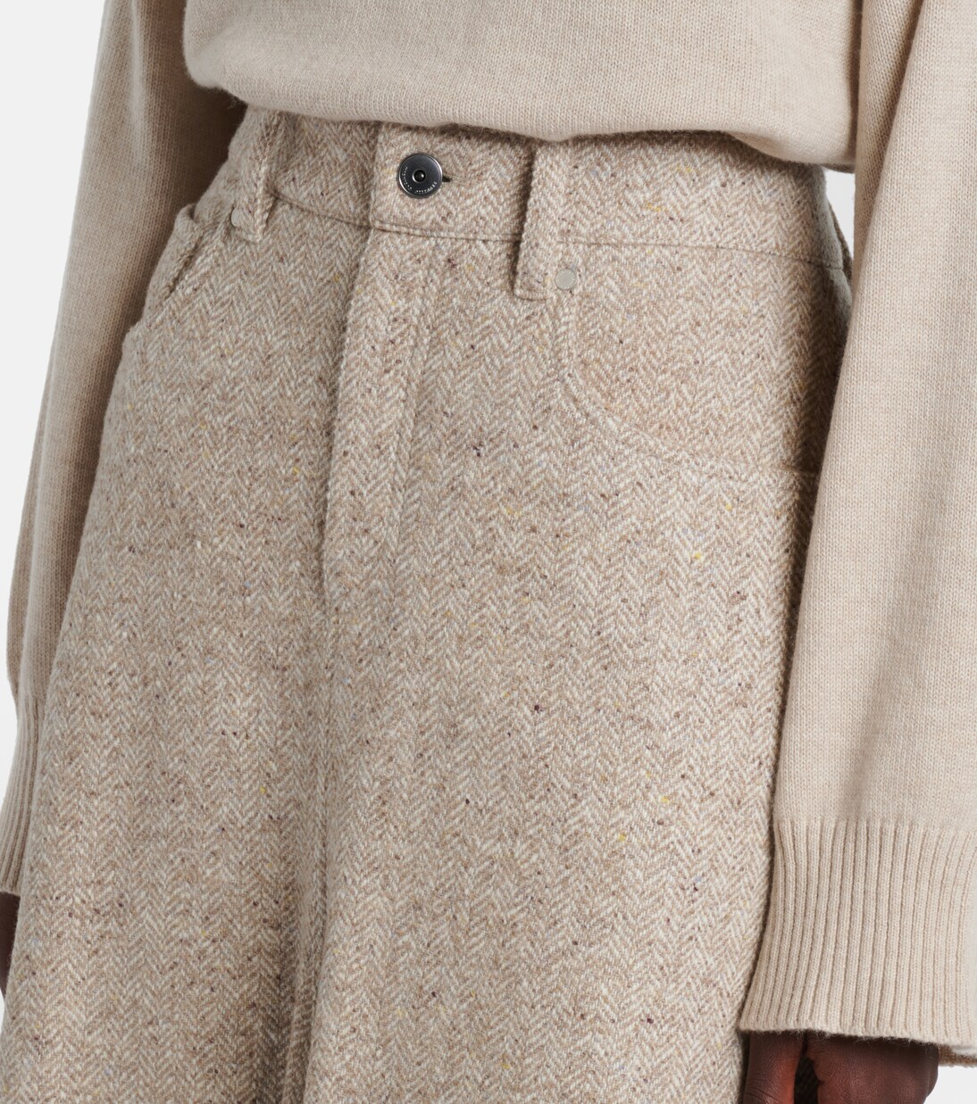 Monili wool and silk-blend midi skirt | Brunello Cucinelli
