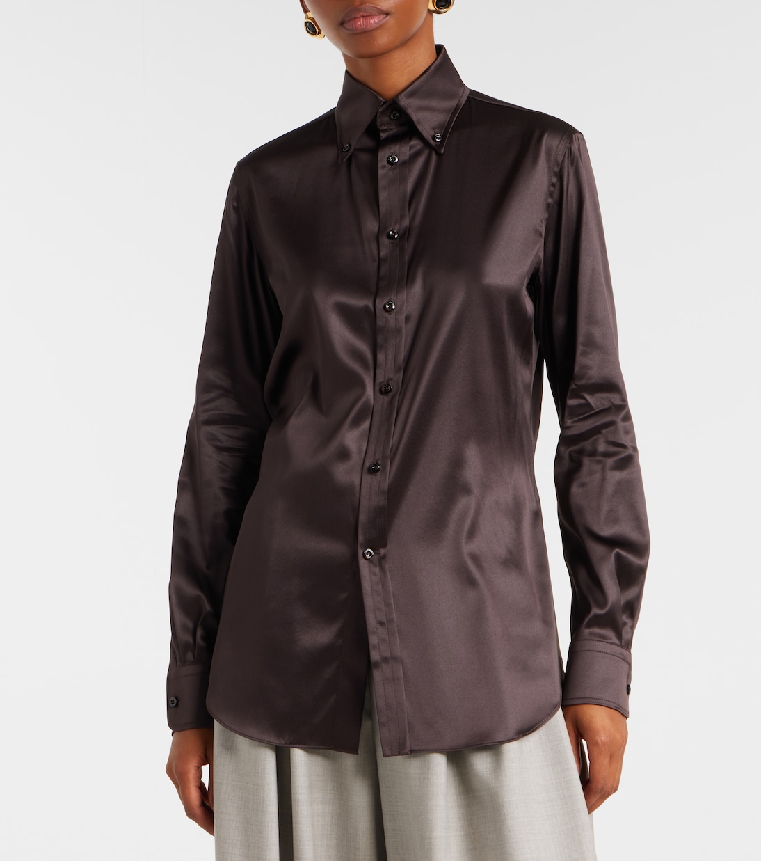Cameron silk-blend charmeuse shirt | Ralph Lauren Collection
