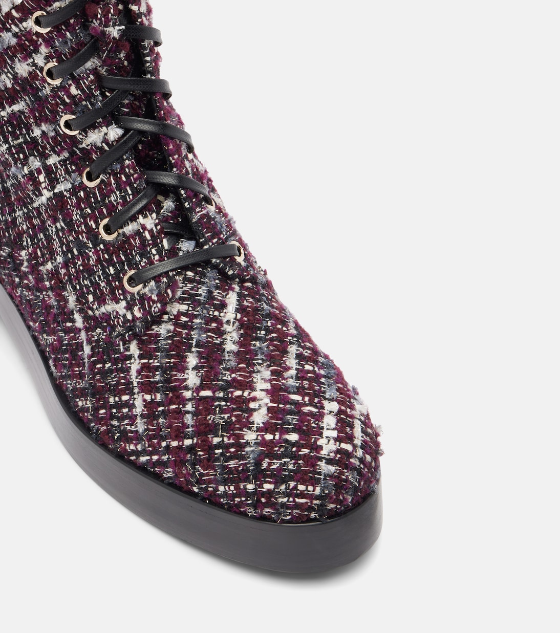 Ben 20 leather-trimmed tweed combat boots | Aquazzura