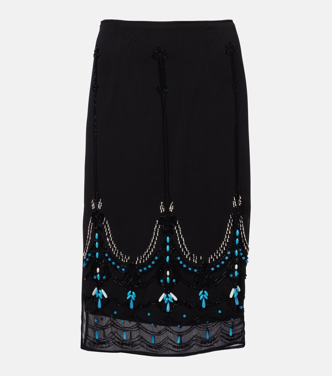 Beaded jersey midi skirt | Xu Zhi