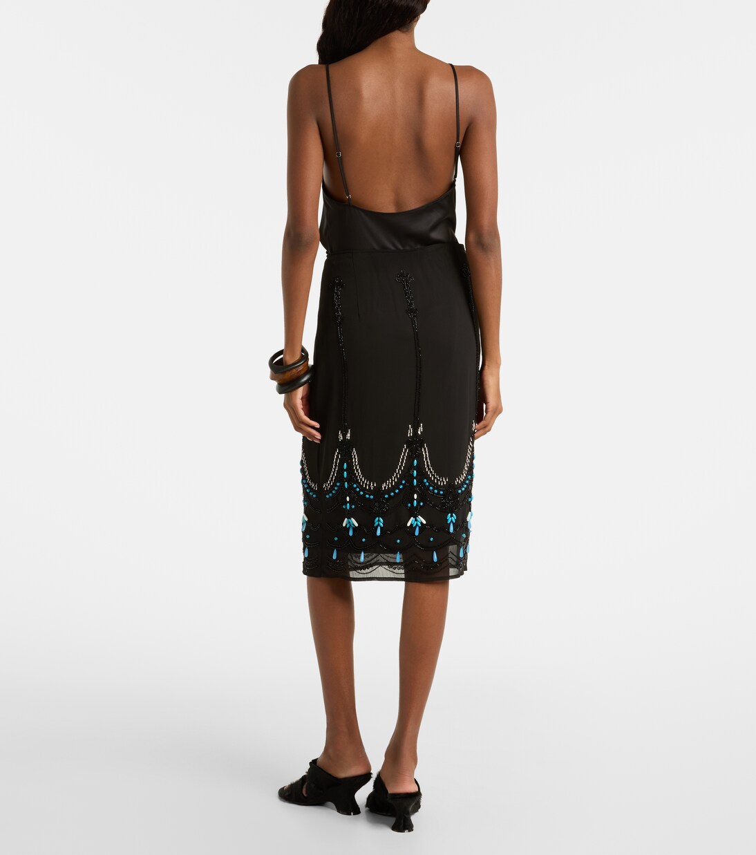 Beaded jersey midi skirt | Xu Zhi