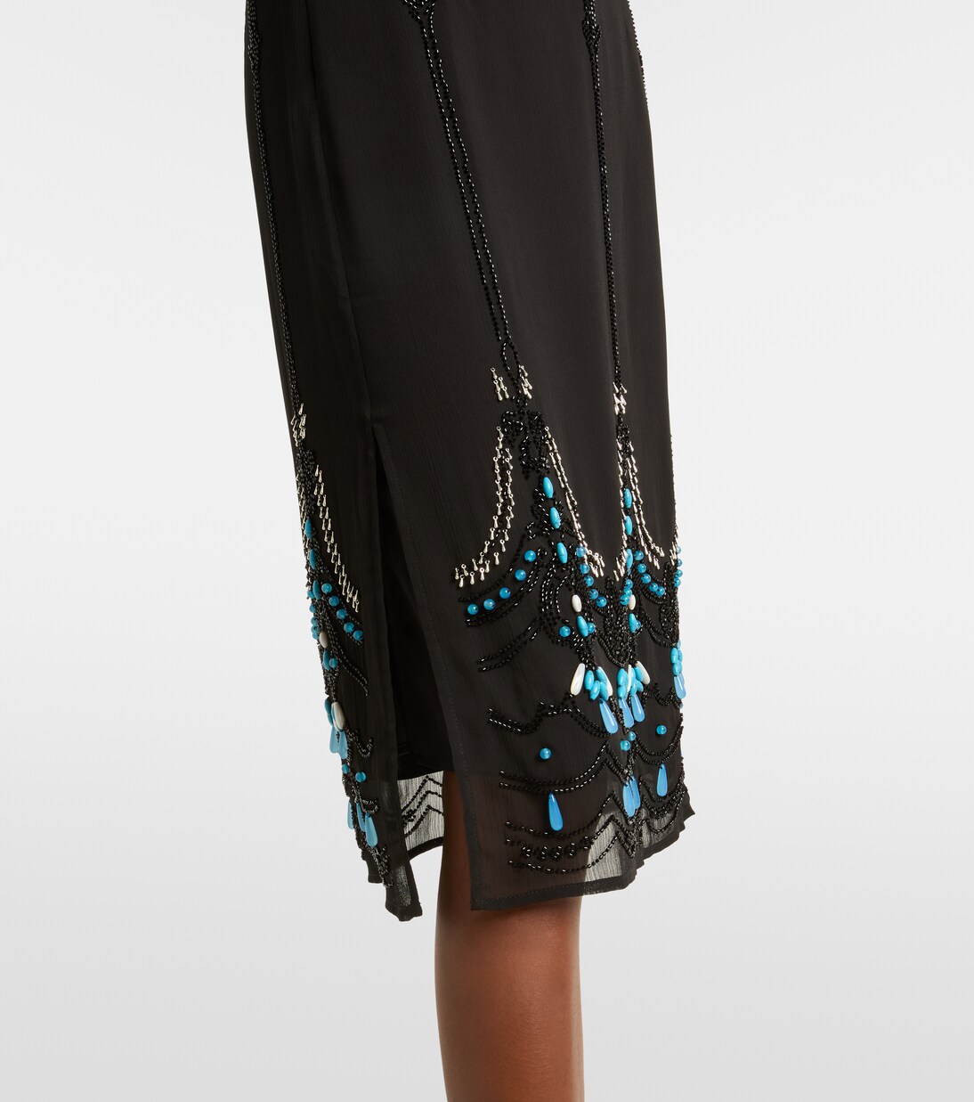 Beaded jersey midi skirt | Xu Zhi