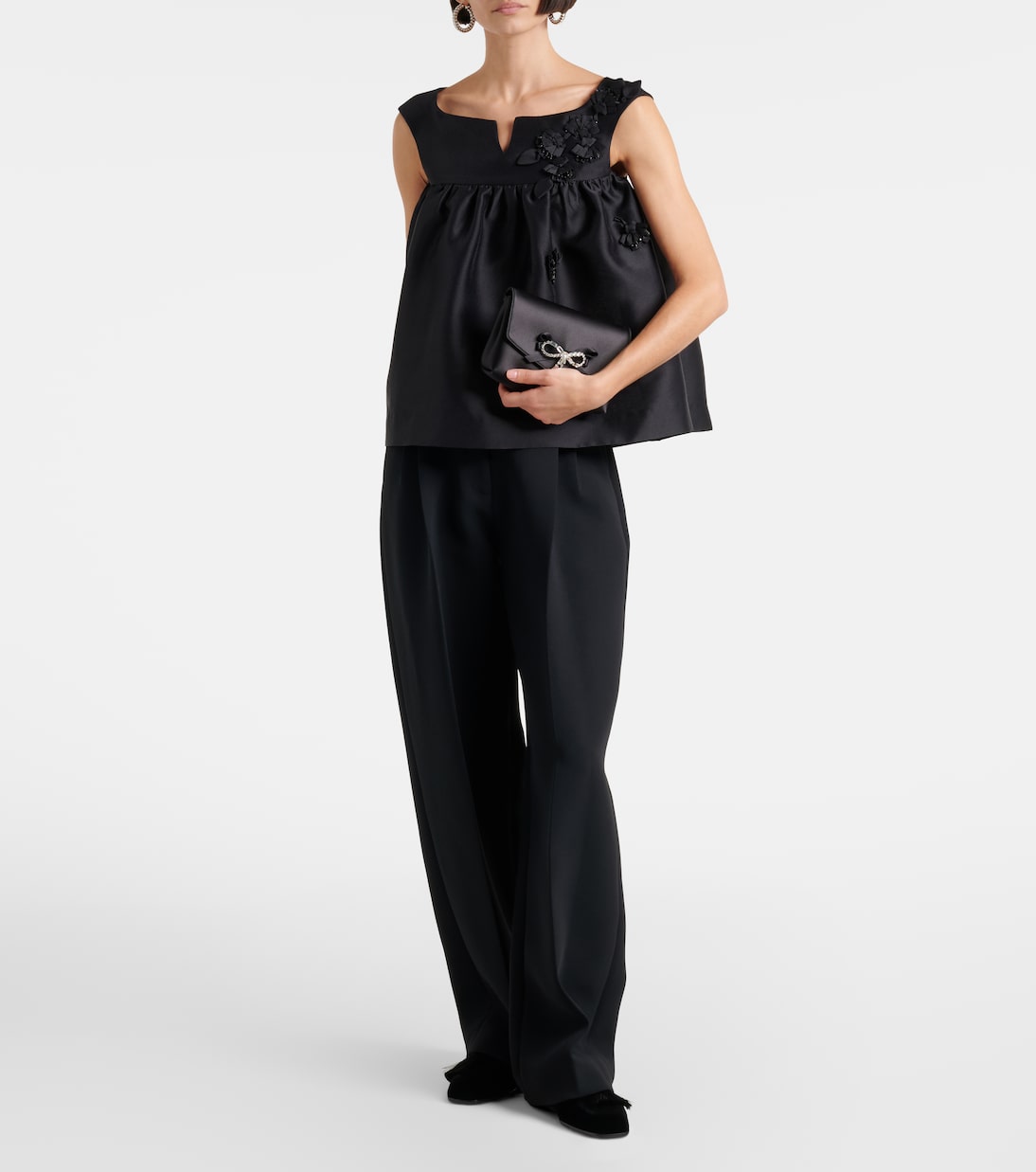 Soft Bow Mini embellished satin clutch | Jimmy Choo