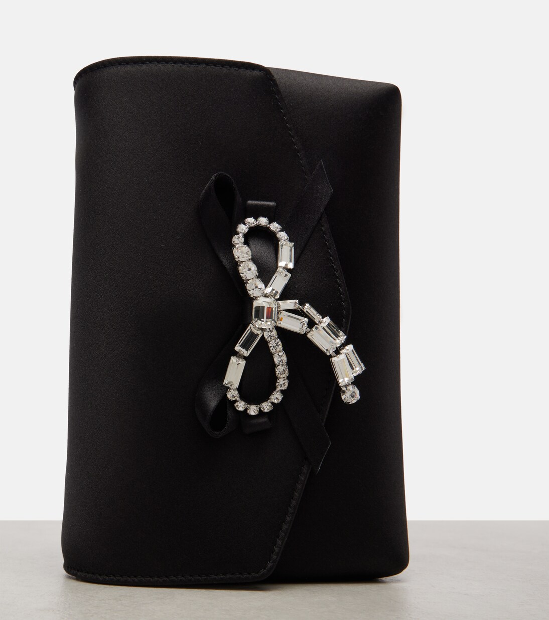 Soft Bow Mini embellished satin clutch | Jimmy Choo