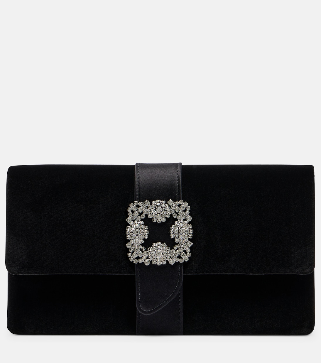 Clutch Capri de terciopelo adornado | Manolo Blahnik