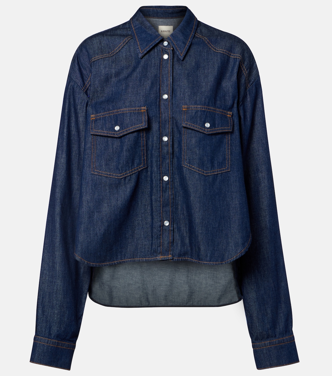 Grenon asymmetric denim shirt | Khaite
