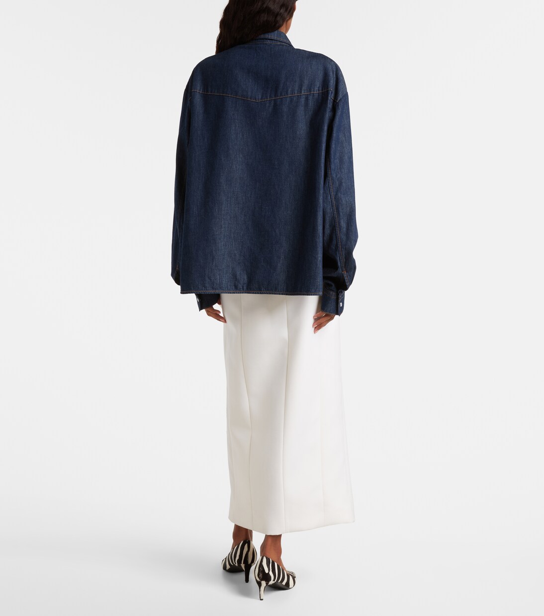 Grenon asymmetric denim shirt | Khaite