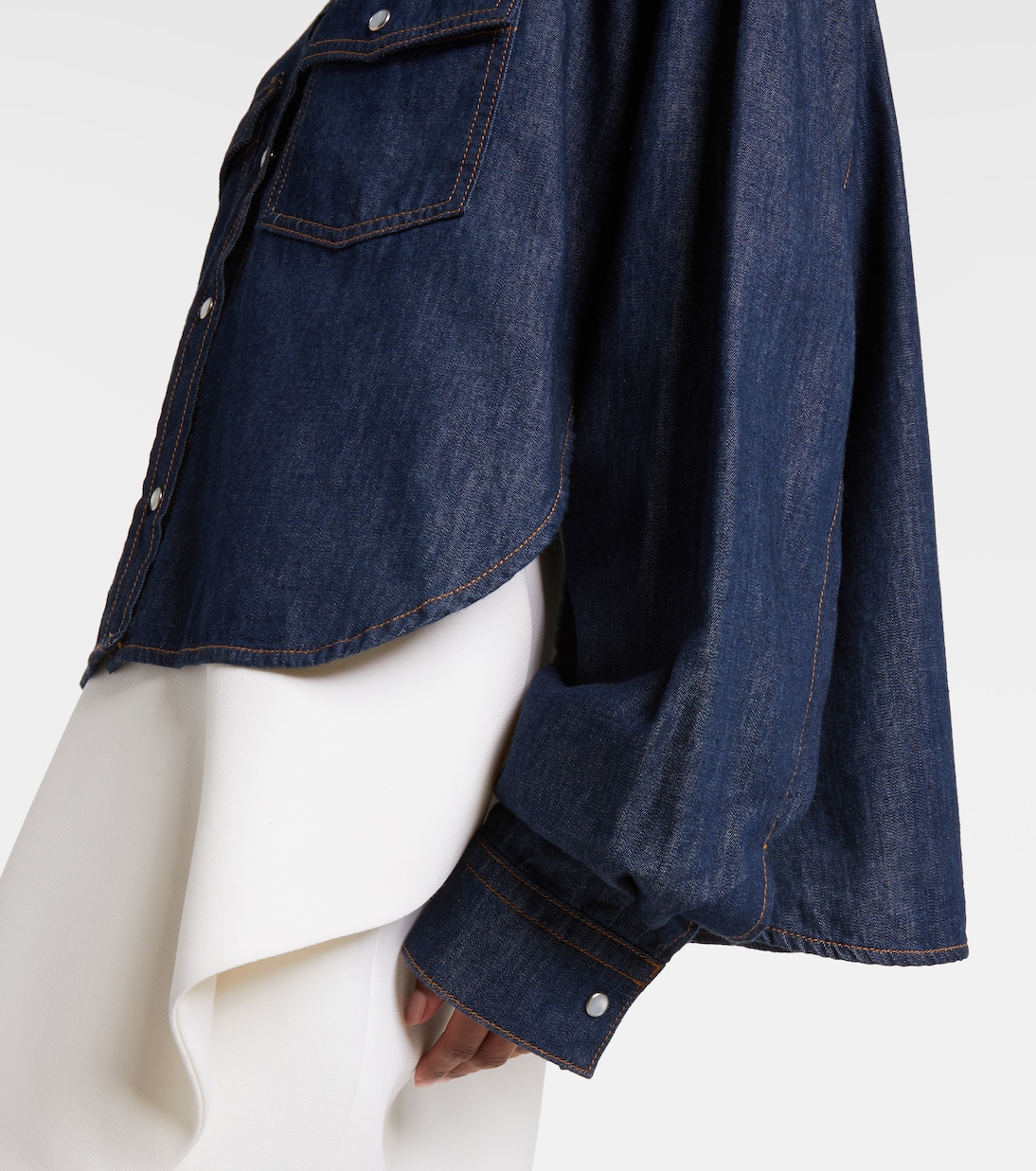 Grenon asymmetric denim shirt | Khaite