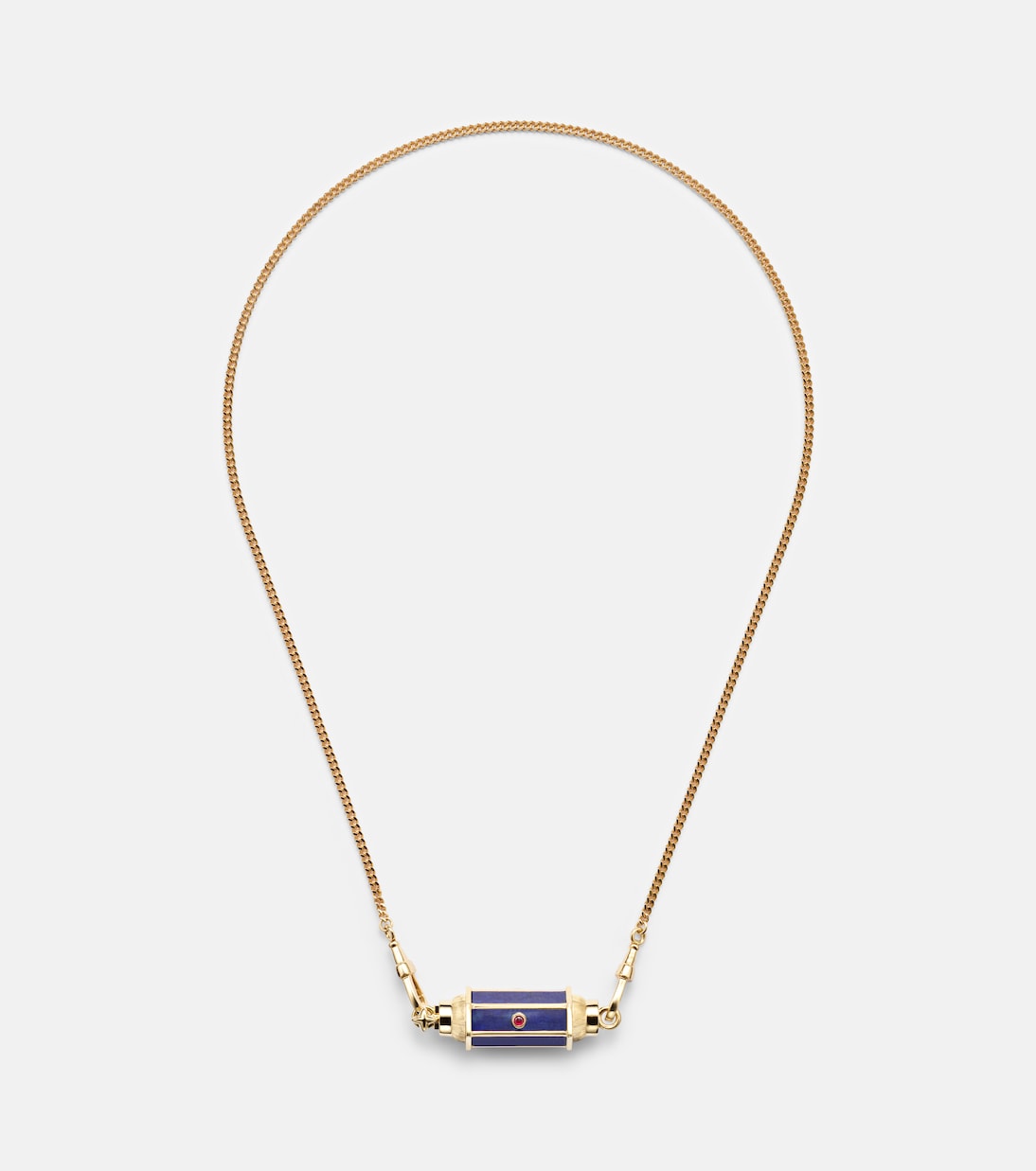 Halskette Baby Locket aus 18kt Gelbgold mit Rubinen und Lapislazuli | Marie Lichtenberg