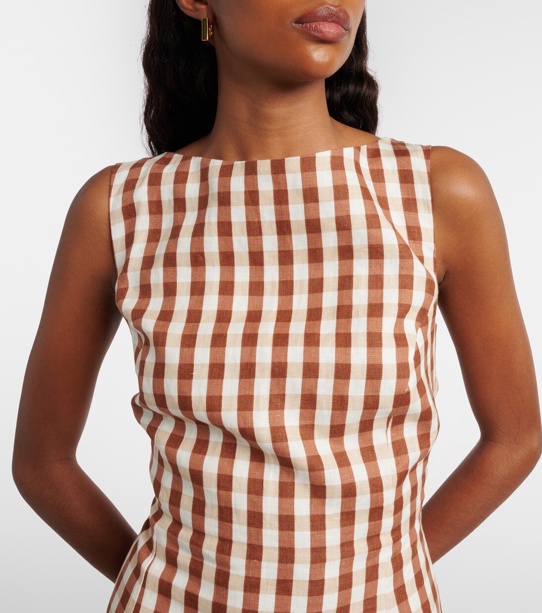 Sofia gingham linen minidress | Faithfull