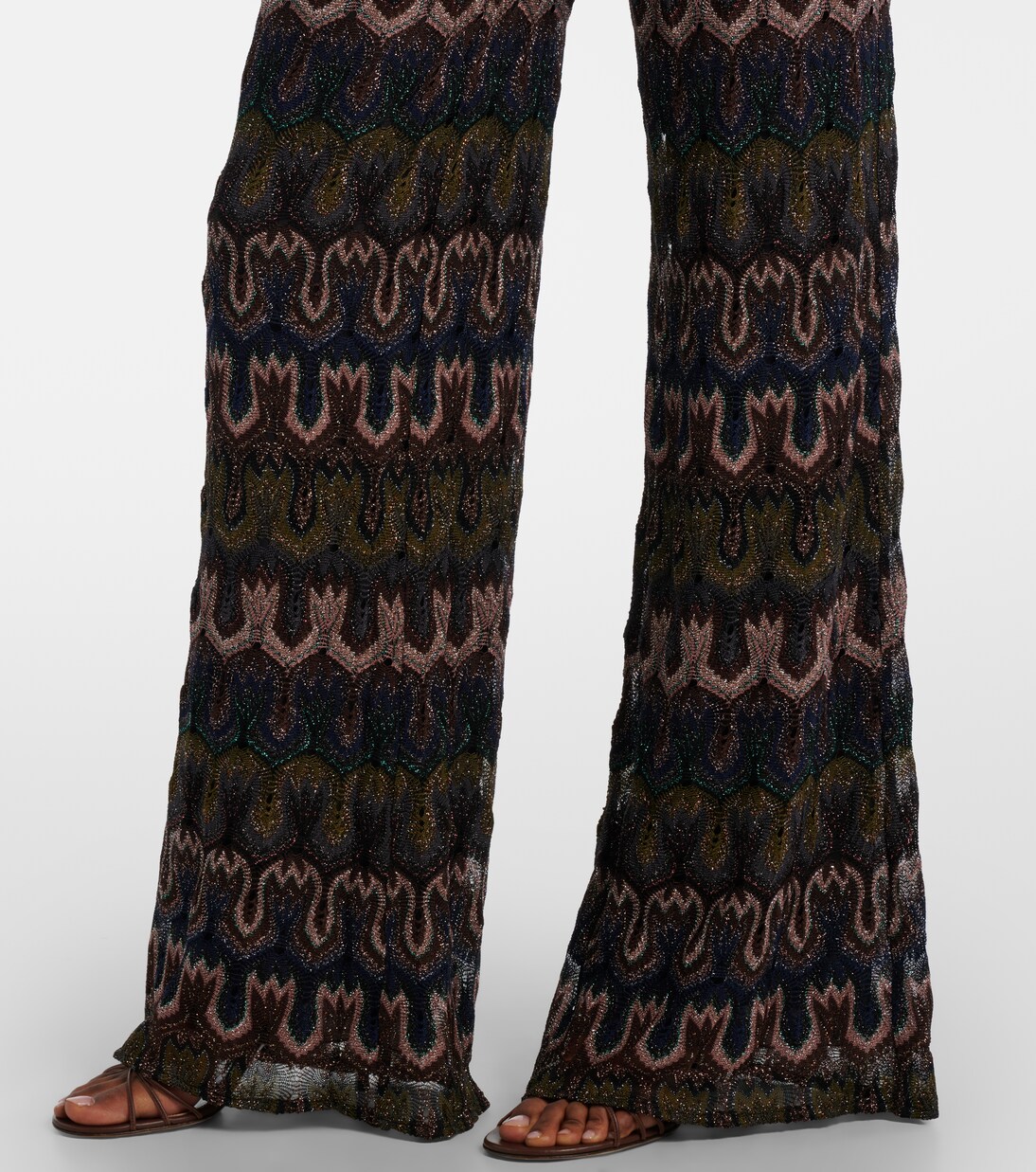 Pantalon flare intarsia en lamé | Missoni