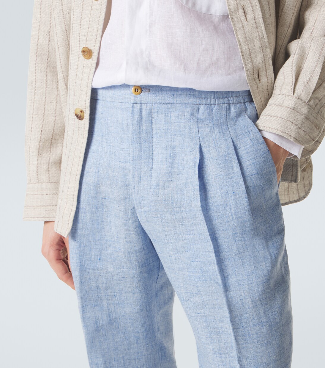 Linen slim pants | Rubinacci