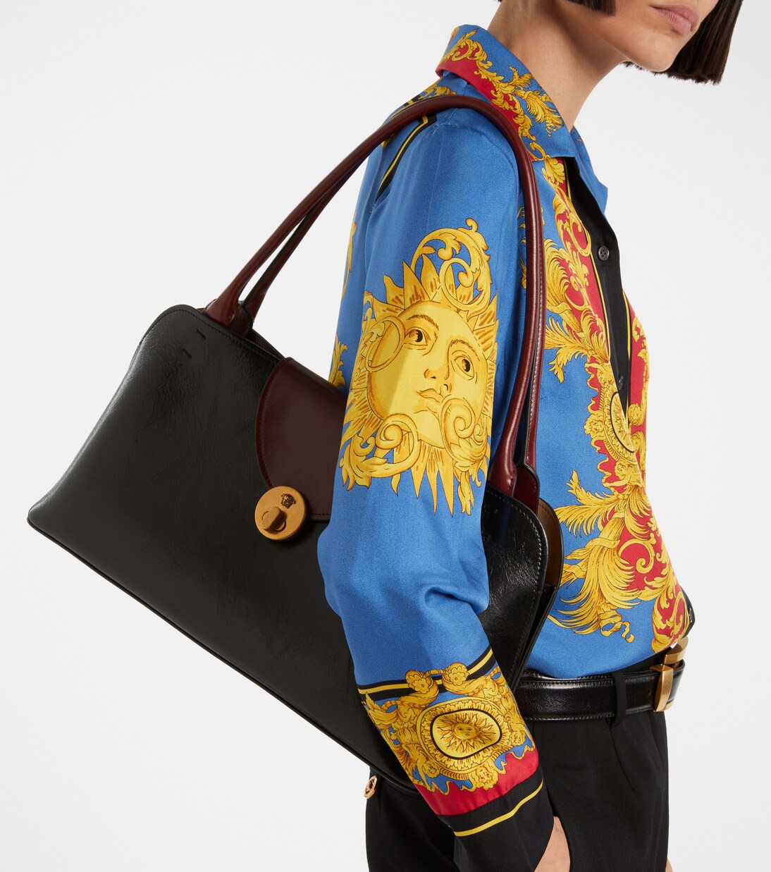 Vivienne Medium leather shoulder bag | Versace