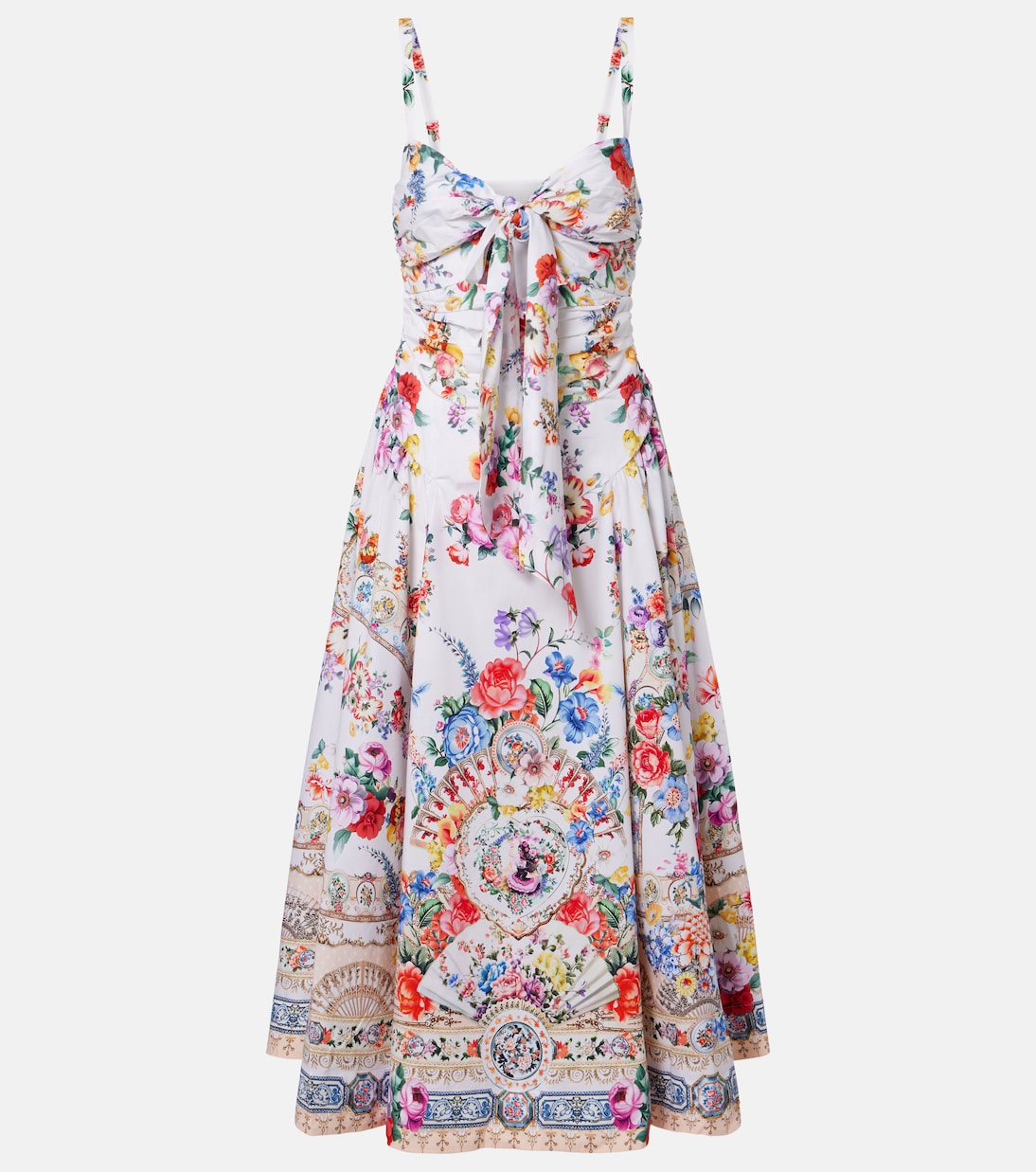 Floral cotton-blend midi dress | Camilla