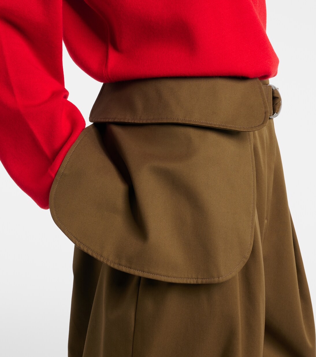 Double L cotton and silk barrel-leg pants | Loewe