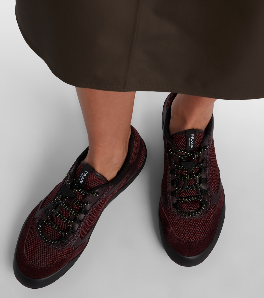 Speedrock leather-trimmed sneakers | Prada