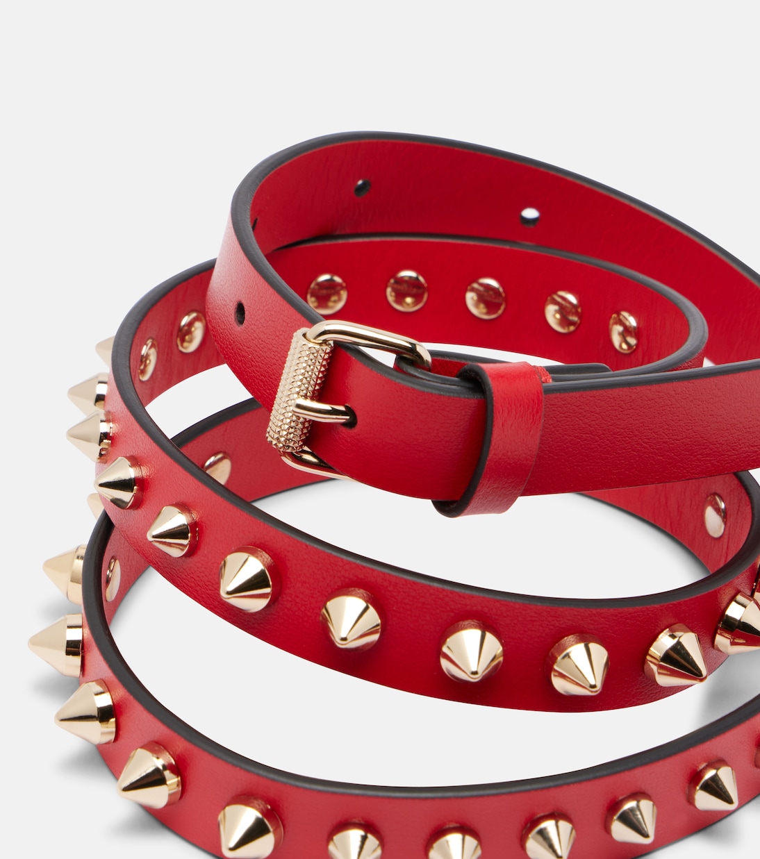 Ceinture Loubispikes en cuir à ornements | Christian Louboutin