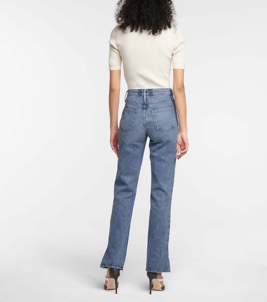 Jeans rectos Le Drew de tiro alto | Frame