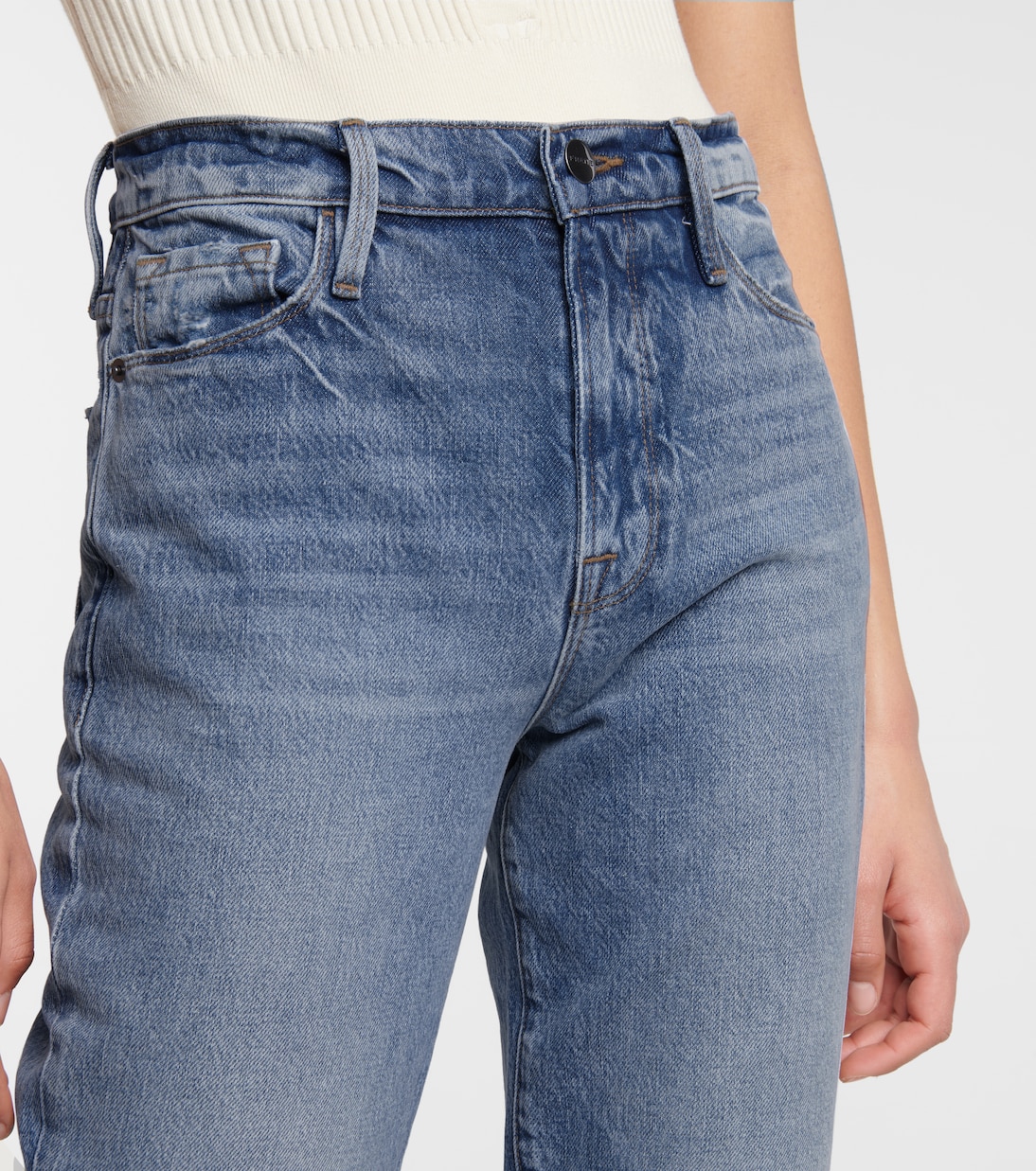 Jeans rectos Le Drew de tiro alto | Frame