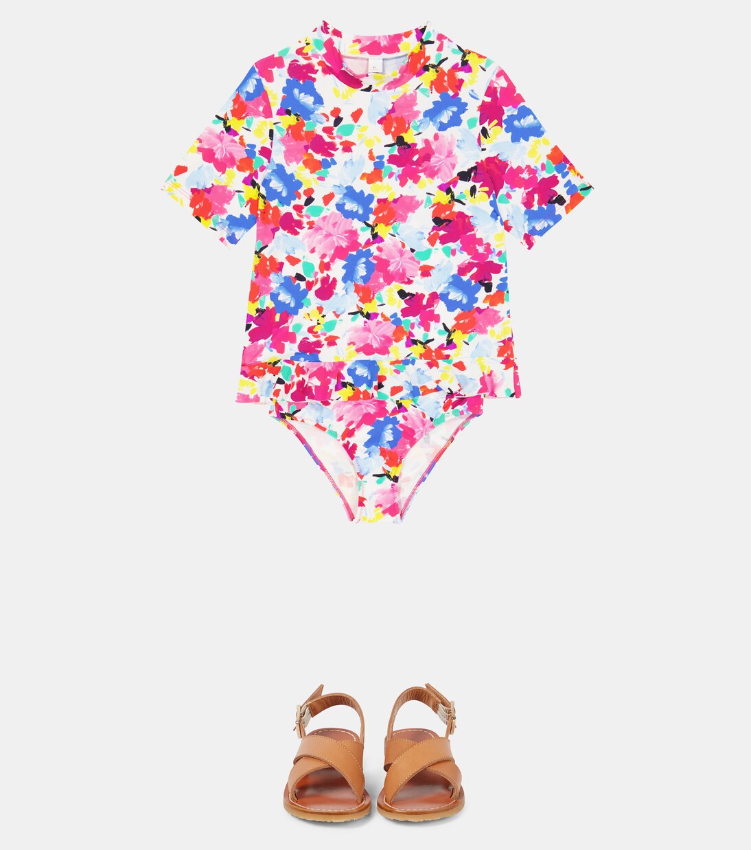 Floral rashguard and bikini bottoms | Il Gufo