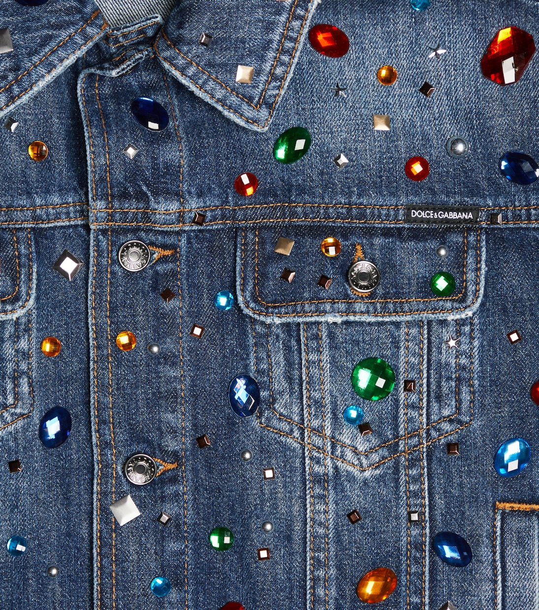 Giacca di jeans con cristalli | Dolce&Gabbana Kids