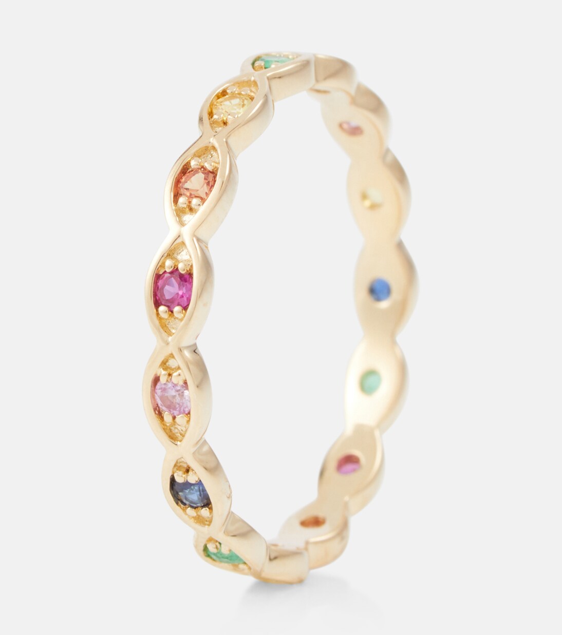 Anello in oro giallo 14kt Marquis di Sydney Evan per giovani stili