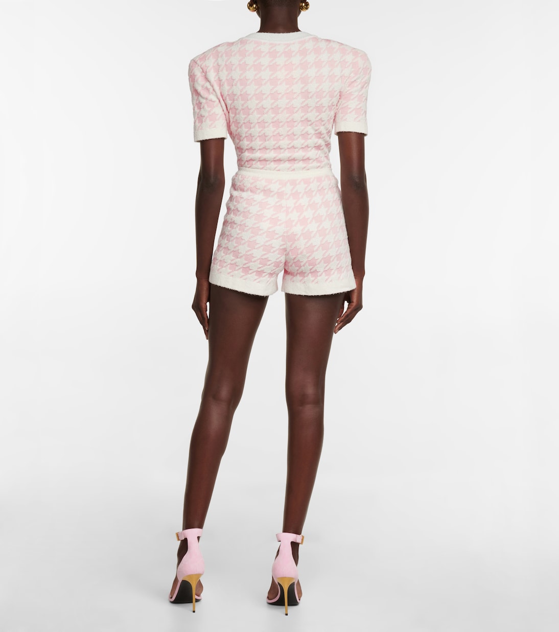 Shorts in maglia pied-de-poule a vita bassa | Balmain