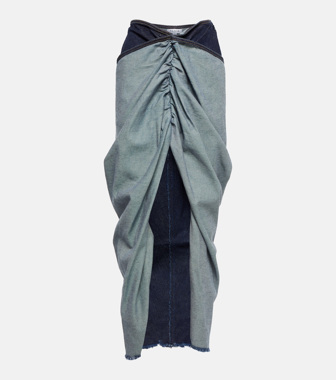 Falda larga en denim drapeada | Alaïa
