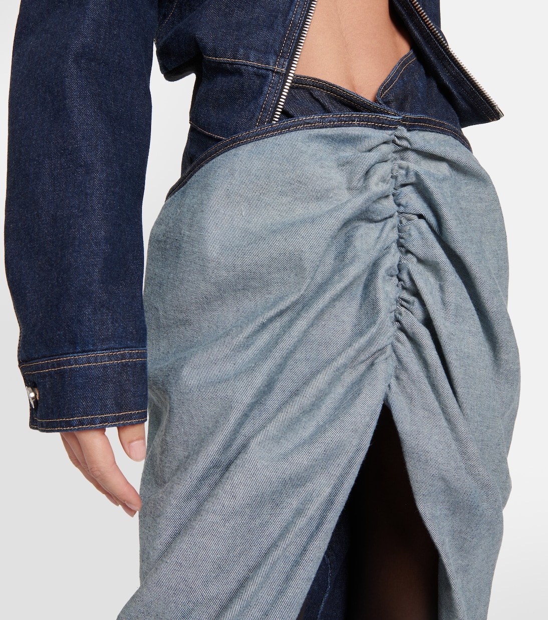 Falda larga en denim drapeada | Alaïa