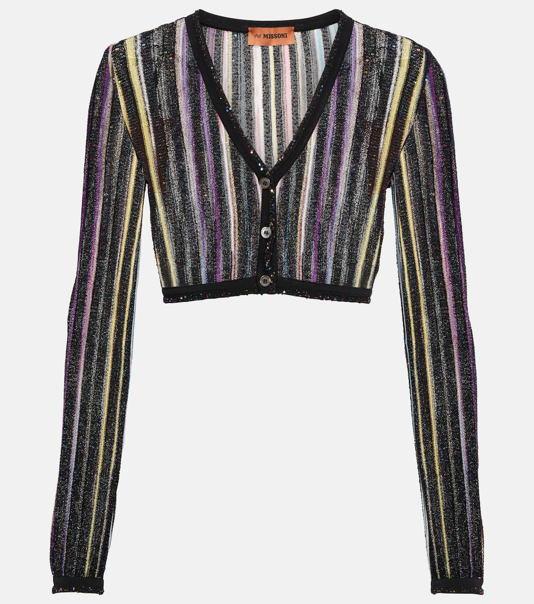 Sequined striped cropped cardigan | Missoni