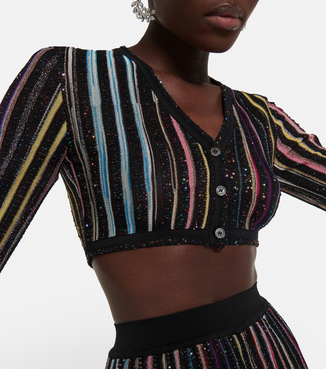 Sequined striped cropped cardigan | Missoni