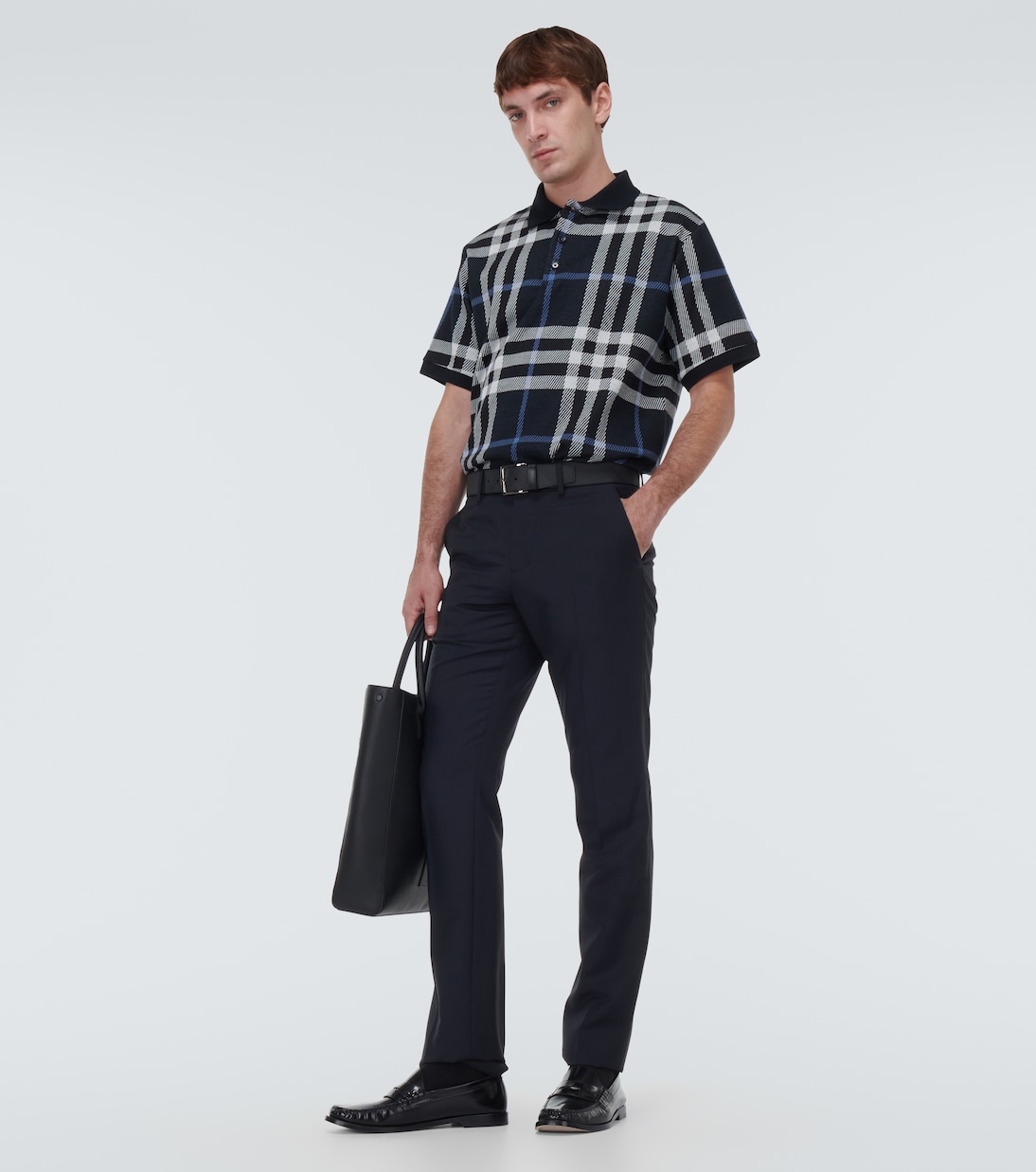 Polo de algodón a cuadros en jacquard | Burberry
