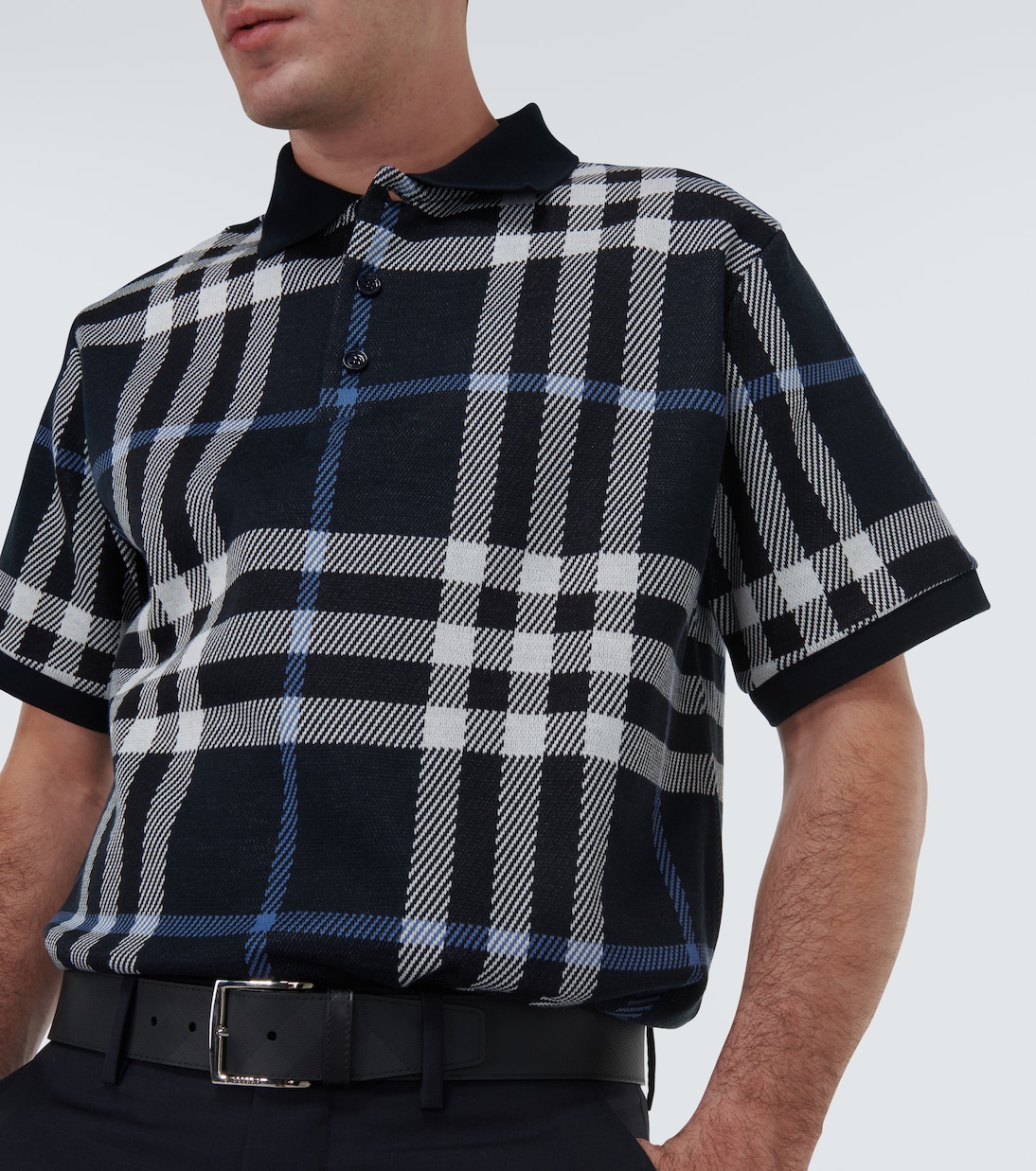 Polo de algodón a cuadros en jacquard | Burberry