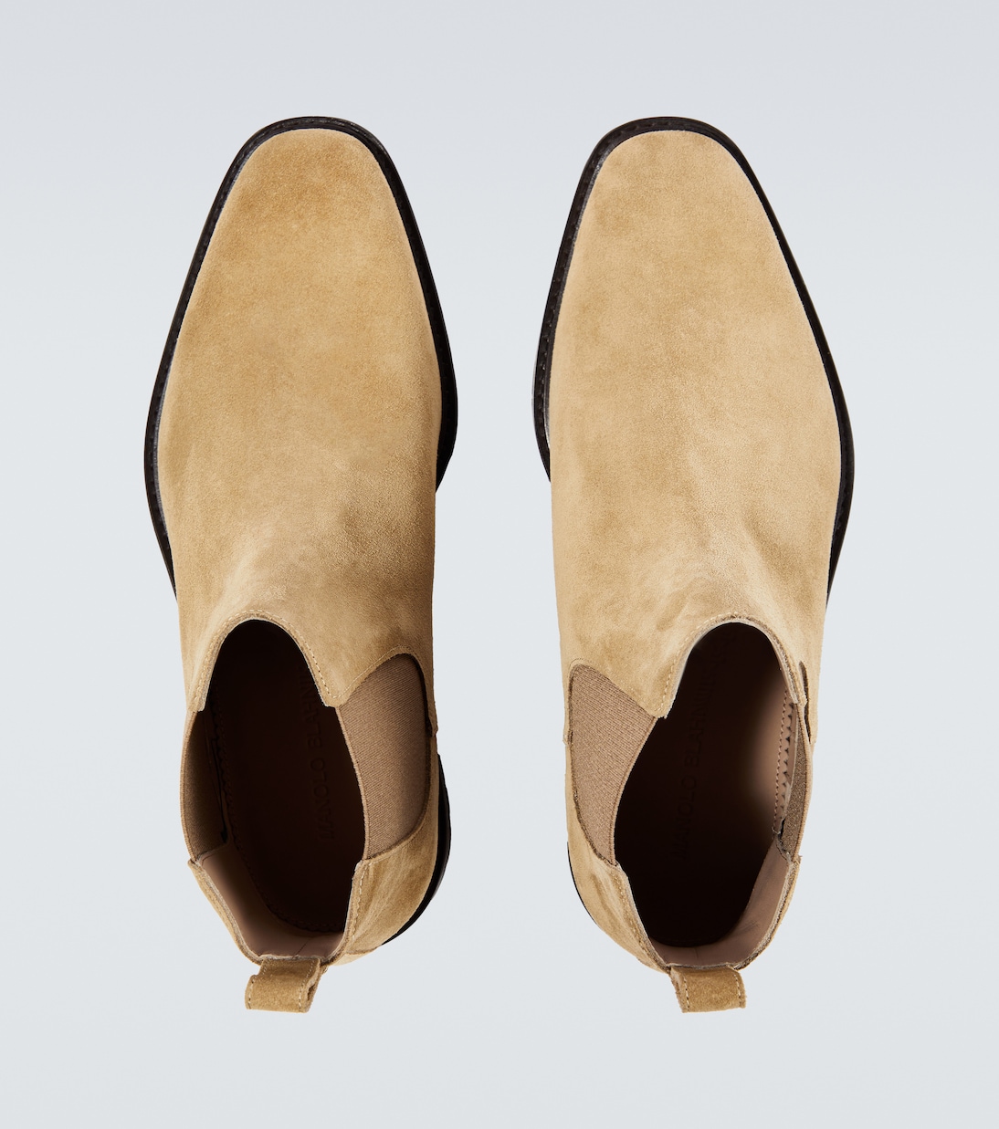 Brompton suede Chelsea boots in beige - Manolo Blahnik