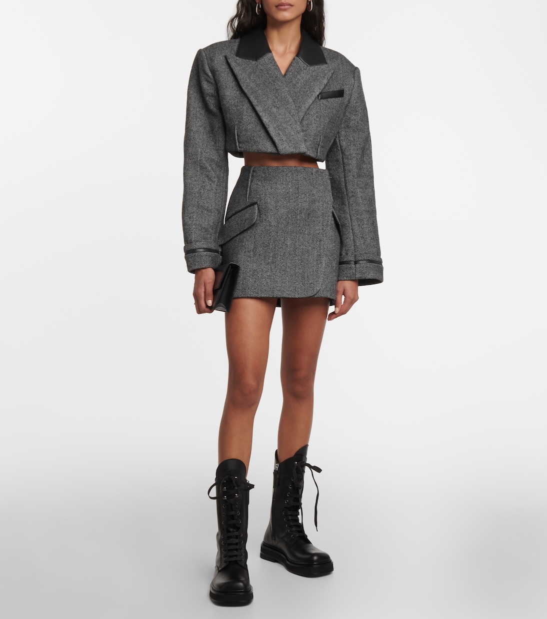 Payton checked wool-blend miniskirt | Simkhai