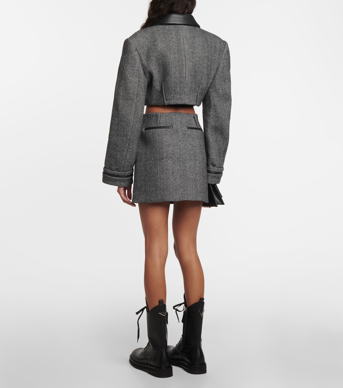 Payton checked wool-blend miniskirt | Simkhai