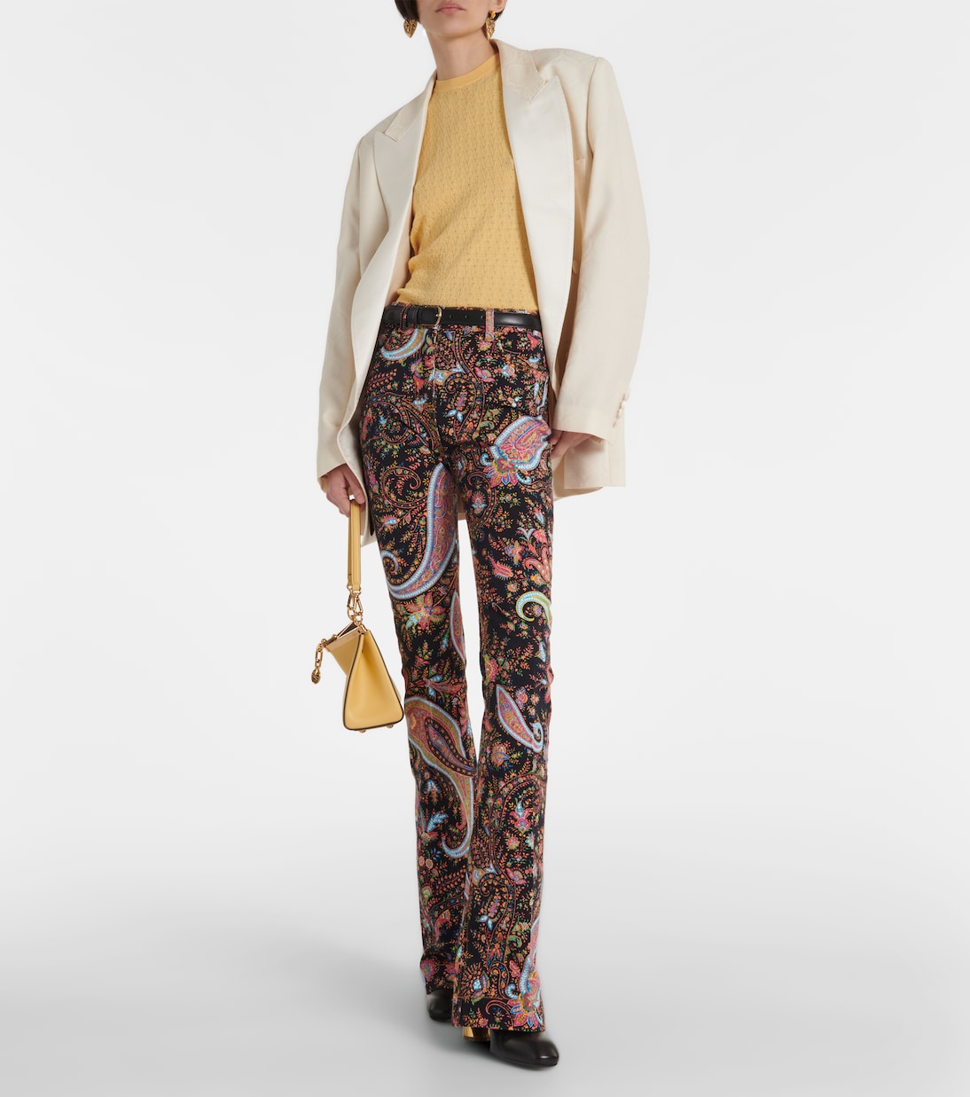 Jeans flared a vita alta con stampa | Etro